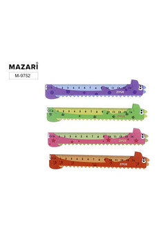 Линейка деревянная 14 см, 1 дизайн 4 цвета, ОПП- упаковка с европодвесом