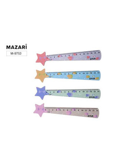 Линейка деревянная 14 см, 1 дизайн 4 цвета, ОПП- упаковка с европодвесом