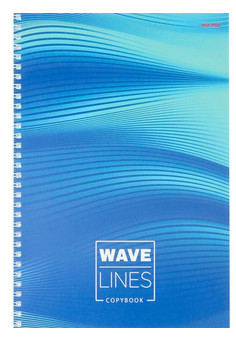 Тетрадь КЛЕТКА А4 60л. СИНИЕ ВОЛНЫ-1 (60-5085) гребень, цвет.мелов.обложка