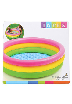Бассейн надувной 86x25 см. Трехцветный с надувным дном INTEX (в коробке) Арт. 58924NP, изображение 2