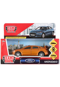 Машина металл FORD MONDEO 12 см, двери, баг, инерц, золотой, кор. Технопарк в кор.2*36шт