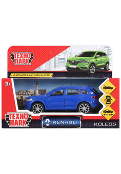 Машина металл RENAULT KOLEOS 12 см, двери, багаж, инерц, синий. в кор. Технопарк в кор.2*36шт