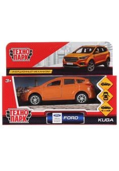 Машина металл FORD KUGA длина 12 см, двери, багаж, инерц, золотой, кор. Технопарк в кор.2*36шт