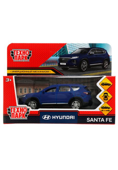 Машина металл HYUNDAI SANTAFE SOFT 12 см, двери, багаж, инерw, синий, кор. Технопарк в кор.2*36шт
