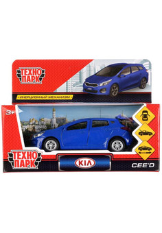 Машина металл KIA CEED длина 12 см, двери, багаж, инерц, синий, кор. Технопарк в кор.2*36шт