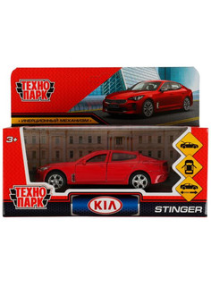 Машина металл KIA STINGER длина 12 см, двери, багаж., инерц, красный, кор. Технопарк в кор.2*36шт