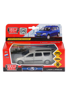 Машина металл LADA LARGUS 12 см, двери, багаж., инерц., сереб., кор. Технопарк в кор.2*24шт