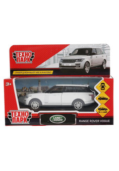 Машина металл RANGE ROVER VOGUE длина 12 см, двер, багаж, инерц, белый, кор. Технопарк в кор.2*36шт