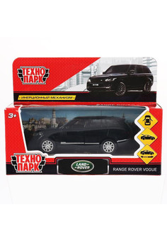 Машина металл RANGE ROVER VOGUE длина 12 см, двери, багаж, черный, кор. Технопарк в кор.2*36шт