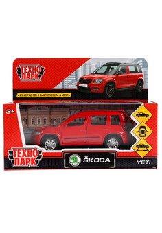 Машина металл SKODA YETI 12 см, двери, багаж, инерц, красный. кор. Технопарк в кор.2*36шт