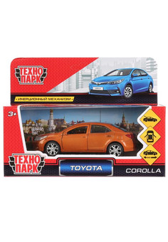 Машина металл TOYOTA COROLLA, 12 см, двери, багаж, инерц, золотой, кор. Технопарк в кор.2*36шт