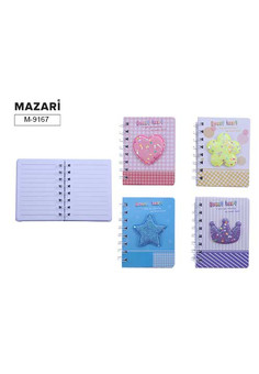 Блокнот на евроспирали 11,5х8,5 см, 60 л., линованный внутренний блок, плотность бумаги 70г/м2, 4 ди