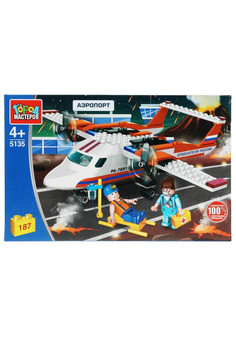 Конструктор САМОЛЕТ СЛУЖБЫ спасения, 187 дет. Город мастеров в кор.36шт