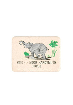 Ластик Koh-I-Noor ELEPHANT 300/80 каучук 26х19х8 мм прямоуг. белый цв. печать