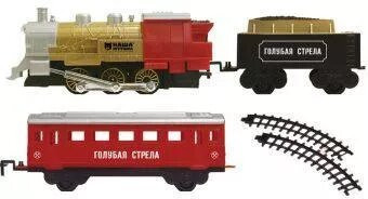 Ж/д Голубая стрела, 282см, локомотив, тендер, вагон, свет, дым. Элементы питания в комплект не входя, изображение 2