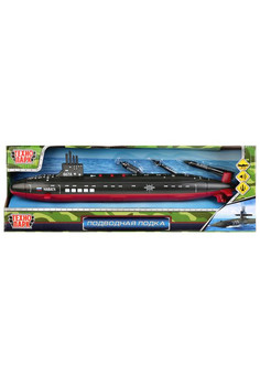 Модель пластик звук ПОДВОДНАЯ ЛОДКА 42 см, ракеты, подст., кор. Технопарк в кор.2*18шт