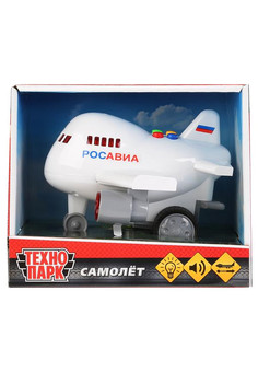 Модель пластик свет-звук САМОЛЕТ 14,5 см, инерц, кор. Технопарк в кор.2*24шт