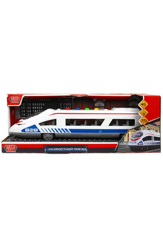 Модель пластик свет-звук СКОРОСТНОЙ ПОЕЗД 35 см, 4 кнопки, инерц, кор. Технопарк в кор.2*18шт