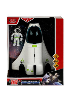 Модель пластик свет-звук ШАТТЛ с космонавтом 25см, отк.каб., подв. дет.,кор. Технопарк в кор.24шт