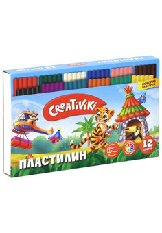 Пластилин Creativiki 12 цв. 180 г