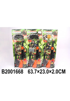 Набор ПОЛИЦИЯ пистолет с присосками+аксесс. 579 на карт. в кор.2*60шт