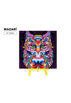 Алмазная мозаика с мольбертом 20х20 см  РАЗНОЦВЕТНЫЙ КОТ 4 ,1 дизайн, частичная выкладка, стразы раз