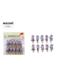 Прищепки декоративные деревянные ZEBRAS, 10 шт, размер 3.5х0.7 см, ОПП-упаковка