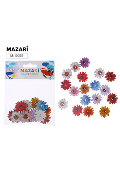 Пуговицы декоративные деревянные FLOWER, 18 шт., ОПП- упаковка