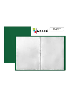 Папка с 20 файлами, А4, 0.5 мм, зеленая