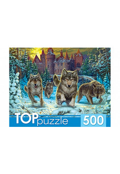 TOPpuzzle. ПАЗЛЫ 500 элементов. ХТП500-4219 ВОЛКИ И СНЕЖНЫЙ ЗАМОК