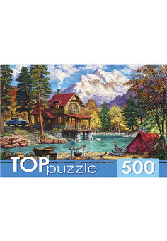 TOPpuzzle. ПАЗЛЫ 500 элементов. ХТП500-6819 Домик у озера в горах