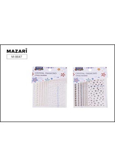 Стразы-наклейки акриловые АССОРТИ, 12*16 см, 2 дизайна, ОПП-упаковка с европодвесом