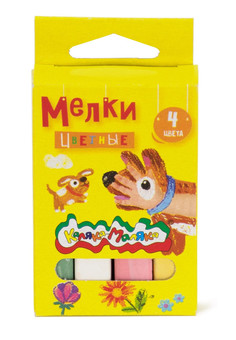 Мелки цветные Каляка-Маляка 4 шт квадратные карт. уп. с европодвесом