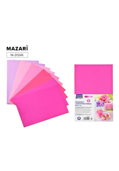 Набор цветного фоамирана РОЗОВЫЕ-СИРЕНЕВЫЕ ОТТЕНКИ, 10 листов, 5 цветов, формат А4, толщина 1 мм, ОП