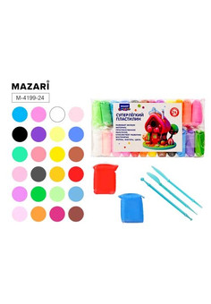 Суперлёгкий пластилин (масса для лепки), 24 цвета по 13 г, пластиковые стеки 3 шт в комплекте, ОПП-у