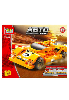 Конструктор желтый СПОРТКАР (с инерцией), 45 дет. Город мастеров в кор.2*96шт