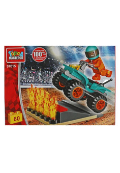 Конструктор каскадёр на квадроцикле , 60 дет. Город мастеров в кор.2*40шт