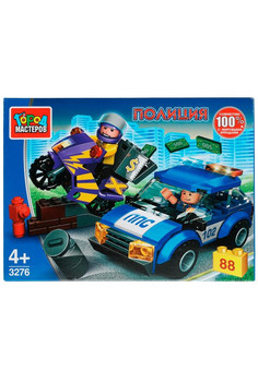 Конструктор полицейская погоня, 88 дет. Город мастеров в кор.80шт