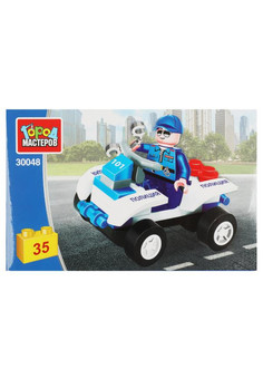 Конструктор ПОЛИЦЕЙСКИЙ на квадроцикле, 35 дет. Город мастеров в кор.80шт