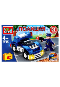 Конструктор ПОЛИЦЕЙСКИЙ на машине, 62 дет. Город мастеров в кор.80шт
