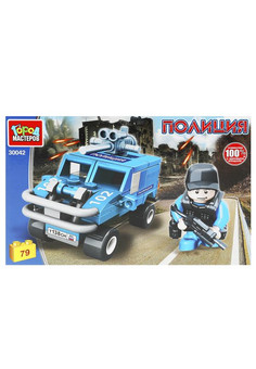 Конструктор ПОЛИЦЕЙСКИЙ с машиной, 79 дет. Город мастеров в кор.2*18шт