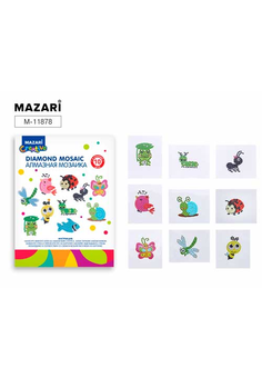 Алмазная мозаика 6,5х8см, на стикере, 10 штук в наборе, ОПП-упаковка