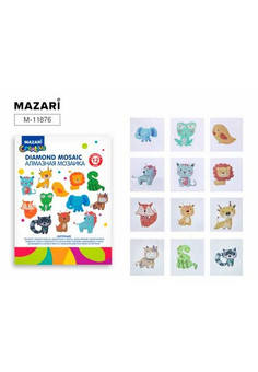 Алмазная мозаика 6,5х8см, на стикере, 12 штук в наборе, ОПП-упаковка