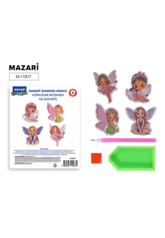 Алмазная мозаика на магните ФЕИ 7,5х7,5см, 4 штуки в наборе, ОПП-упаковка