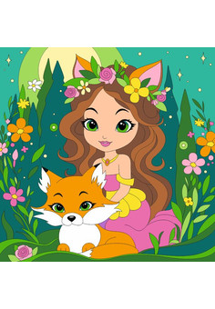 Рхд-028 Картина по номерам детская (холст на подрамнике 20*20) 