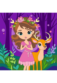 Рхд-029 Картина по номерам детская (холст на подрамнике 20*20) 