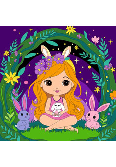 Рхд-030 Картина по номерам детская (холст на подрамнике 20*20) 