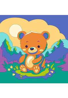 Рхд-031 Картина по номерам детская (холст на подрамнике 20*20) 