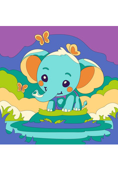 Рхд-033 Картина по номерам детская (холст на подрамнике 20*20) 