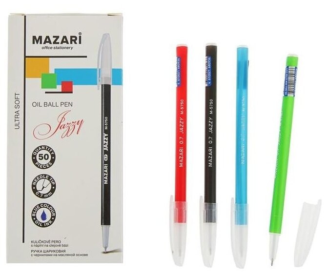 Кликните для увеличения изображения Ручка шариковая JAZZY, СИНЯЯ, Ultra Soft, чернила на масляной основе, игольчатый пиш.узел 0.7мм, кор, изображение 2